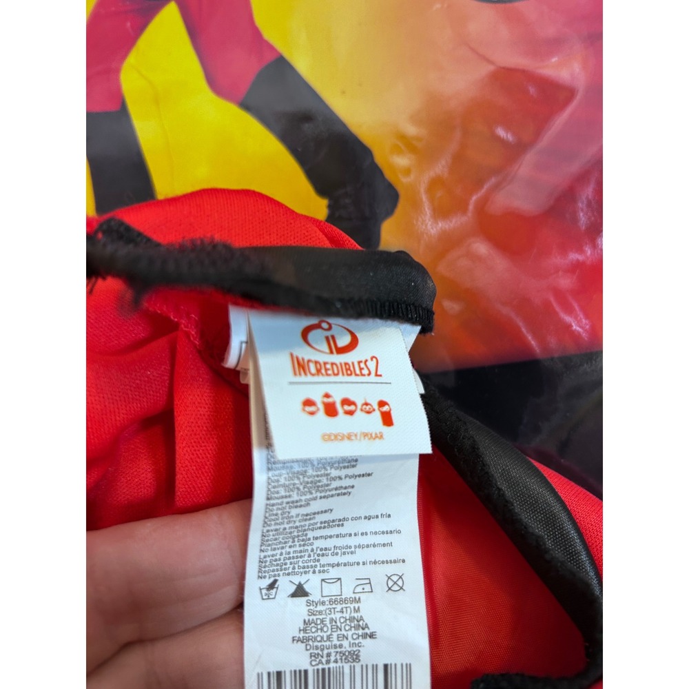Disney Incredibles 2 Dash Costume 3T-4T Red Muscle Jumpsuit Kids - Picture 4 of 4